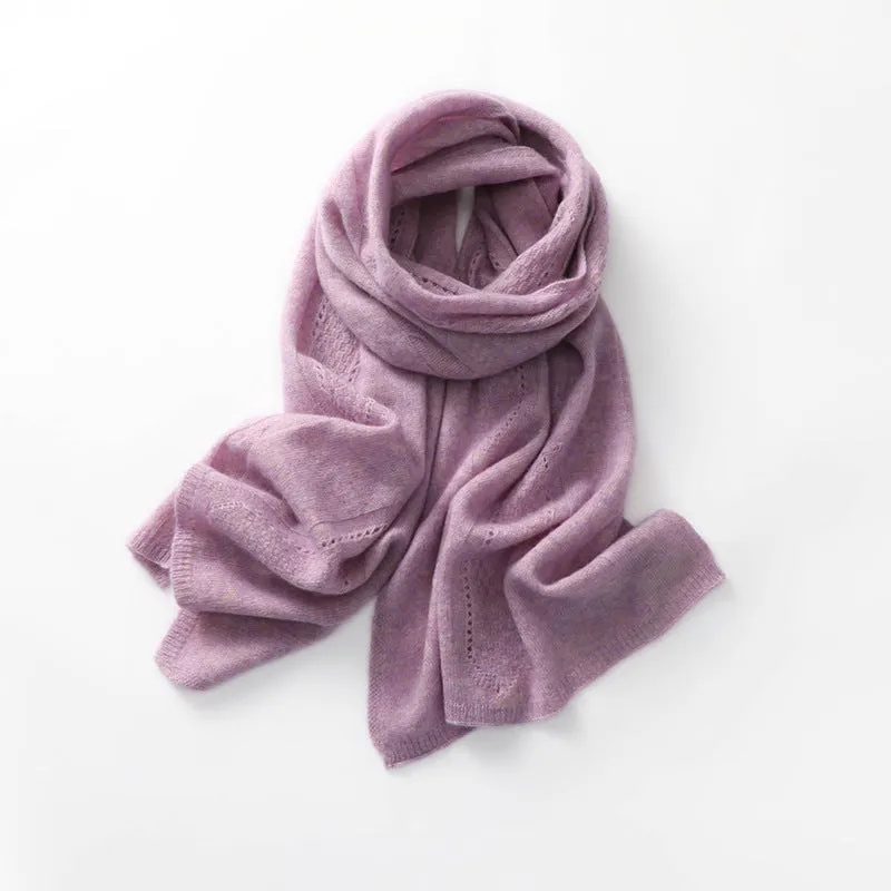 100% Cashmere Knitted Wrap Shawl Large Scarf for Women Travel