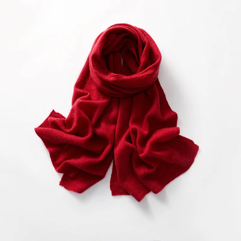 100% Cashmere Knitted Wrap Shawl Large Scarf for Women Travel