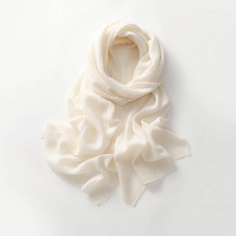 100% Cashmere Knitted Wrap Shawl Large Scarf for Women Travel