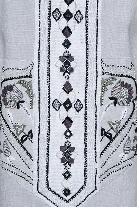 AAVA Long Hand-Embroidered Vest