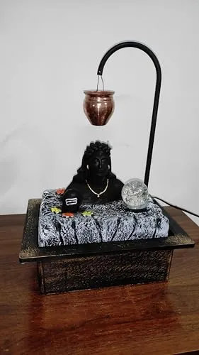 Adiyogi Water Fountain for Home, 17 inches Lord Shiva Water Fountain for Gift, Home Decor, Office Decor, Showpiece, Center Table, Side Table, Tabletop