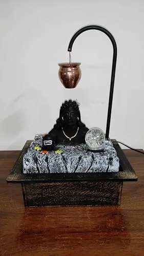 Adiyogi Water Fountain for Home, 17 inches Lord Shiva Water Fountain for Gift, Home Decor, Office Decor, Showpiece, Center Table, Side Table, Tabletop