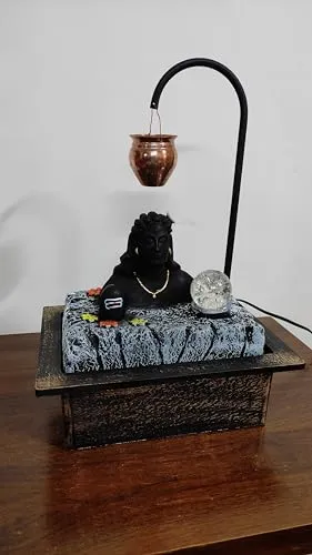 Adiyogi Water Fountain for Home, 17 inches Lord Shiva Water Fountain for Gift, Home Decor, Office Decor, Showpiece, Center Table, Side Table, Tabletop