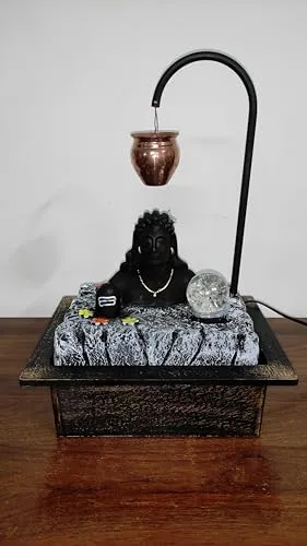 Adiyogi Water Fountain for Home, 17 inches Lord Shiva Water Fountain for Gift, Home Decor, Office Decor, Showpiece, Center Table, Side Table, Tabletop