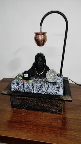 Adiyogi Water Fountain for Home, 17 inches Lord Shiva Water Fountain for Gift, Home Decor, Office Decor, Showpiece, Center Table, Side Table, Tabletop