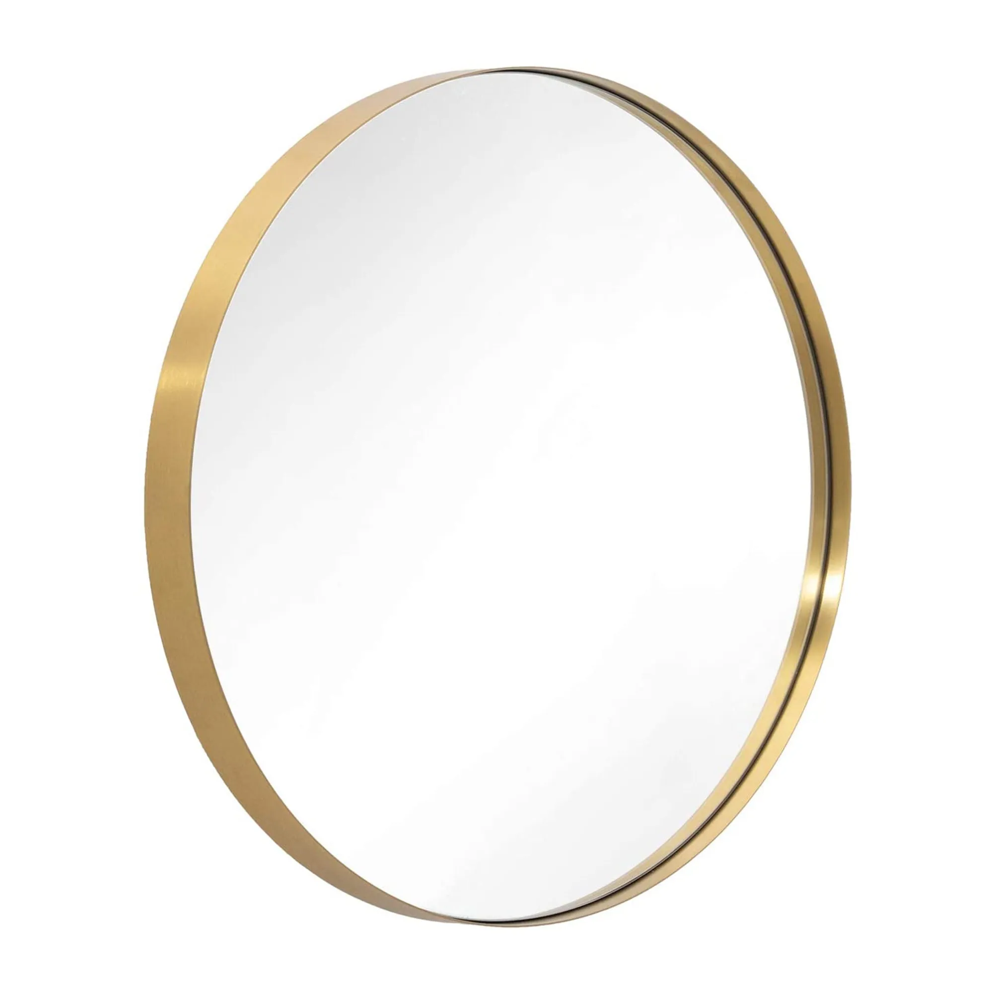 ANDY STAR 24 Inch Round Circle Mirror w/ Stainless Steel Metal Frame (Open Box)