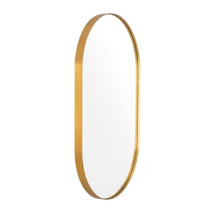 ANDY STAR Modern 20"x33" Oval Wall Hanging Bathroom Mirror, Brushed Gold (Used)