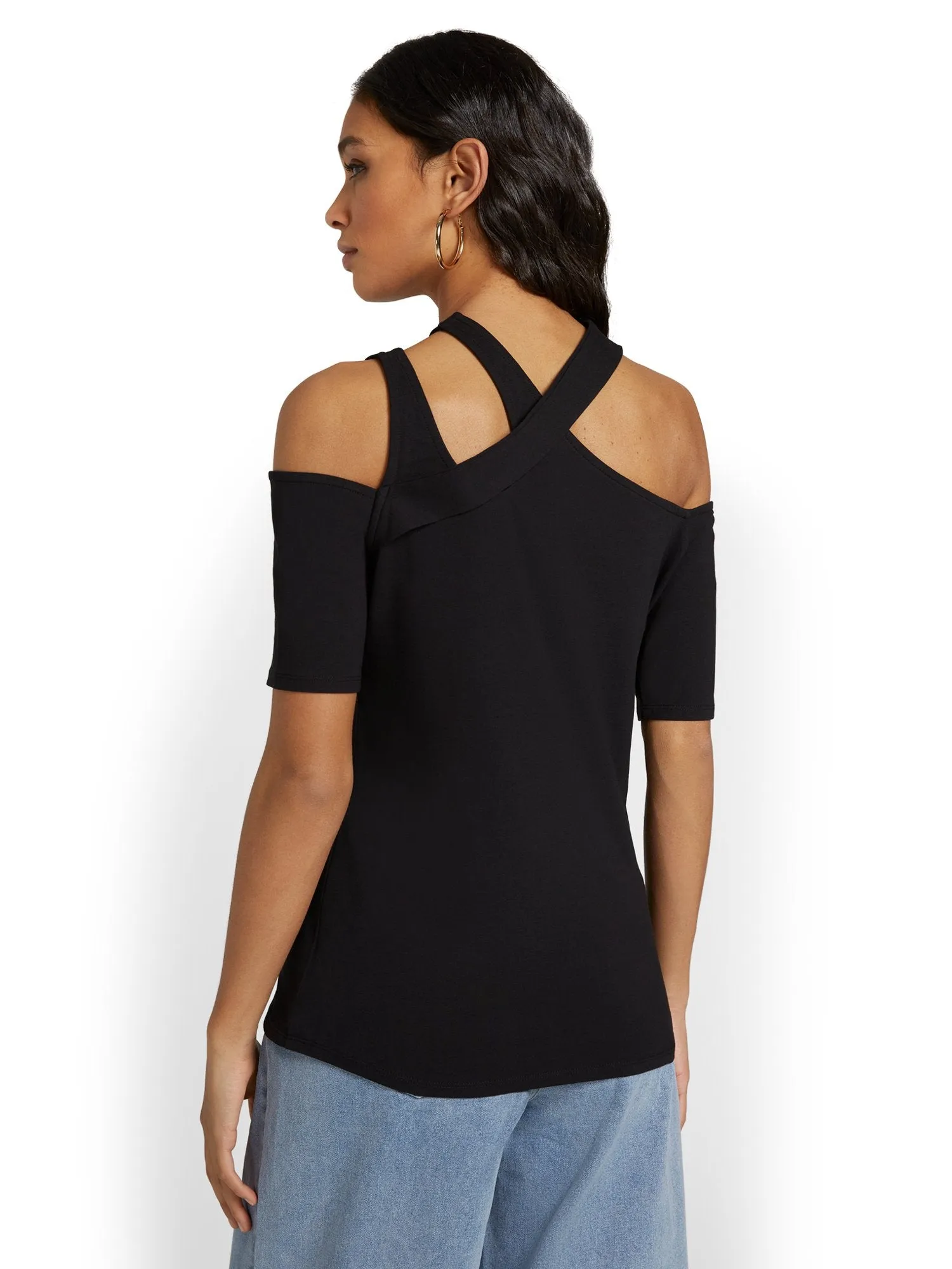 Asymmetric Cut-Out City Tee