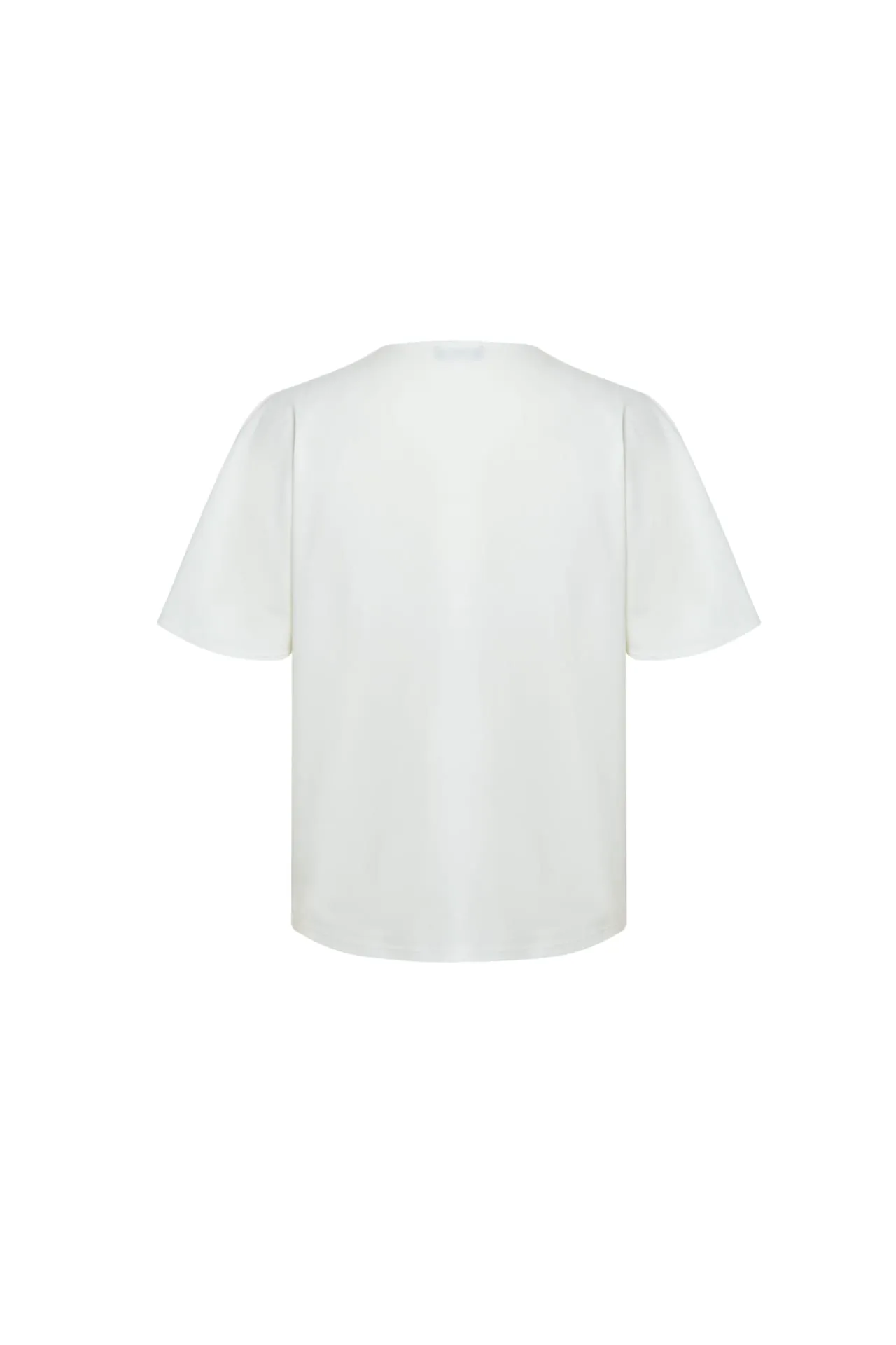 Bailey Stretchable Crepe Knit V Neck Top with Flare Sleeves