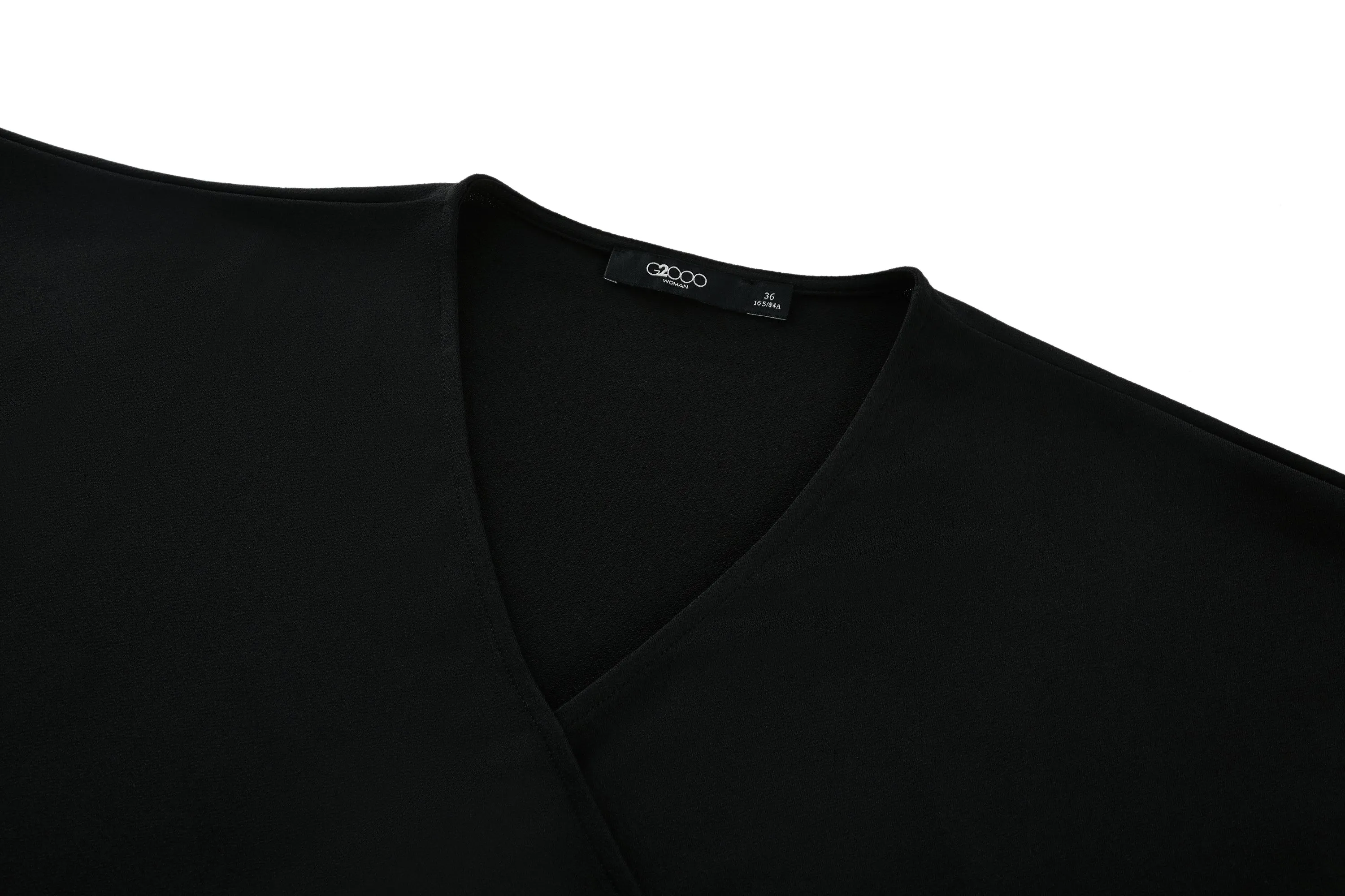 Bailey Stretchable Crepe Knit V Neck Top with Flare Sleeves