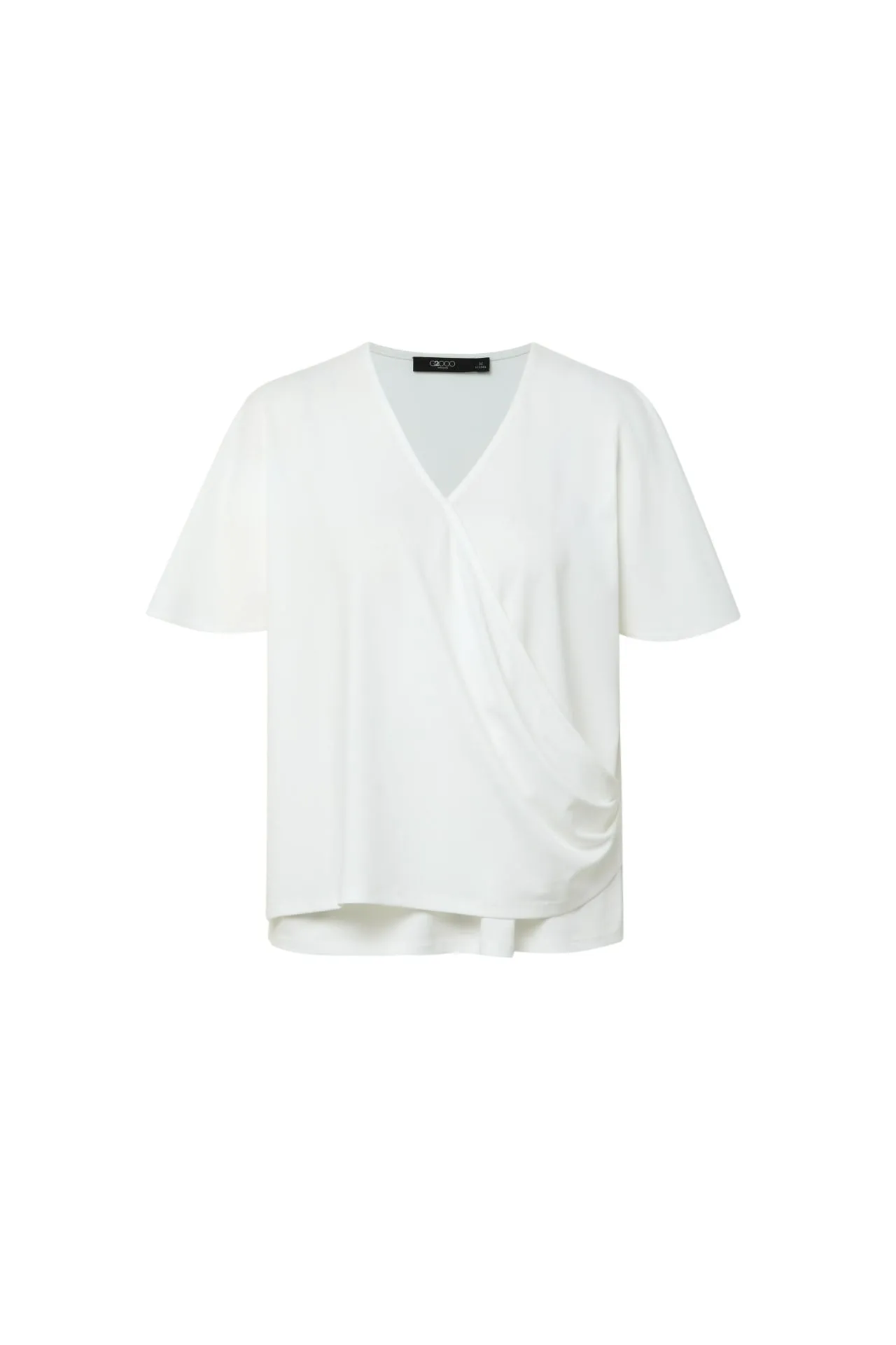 Bailey Stretchable Crepe Knit V Neck Top with Flare Sleeves