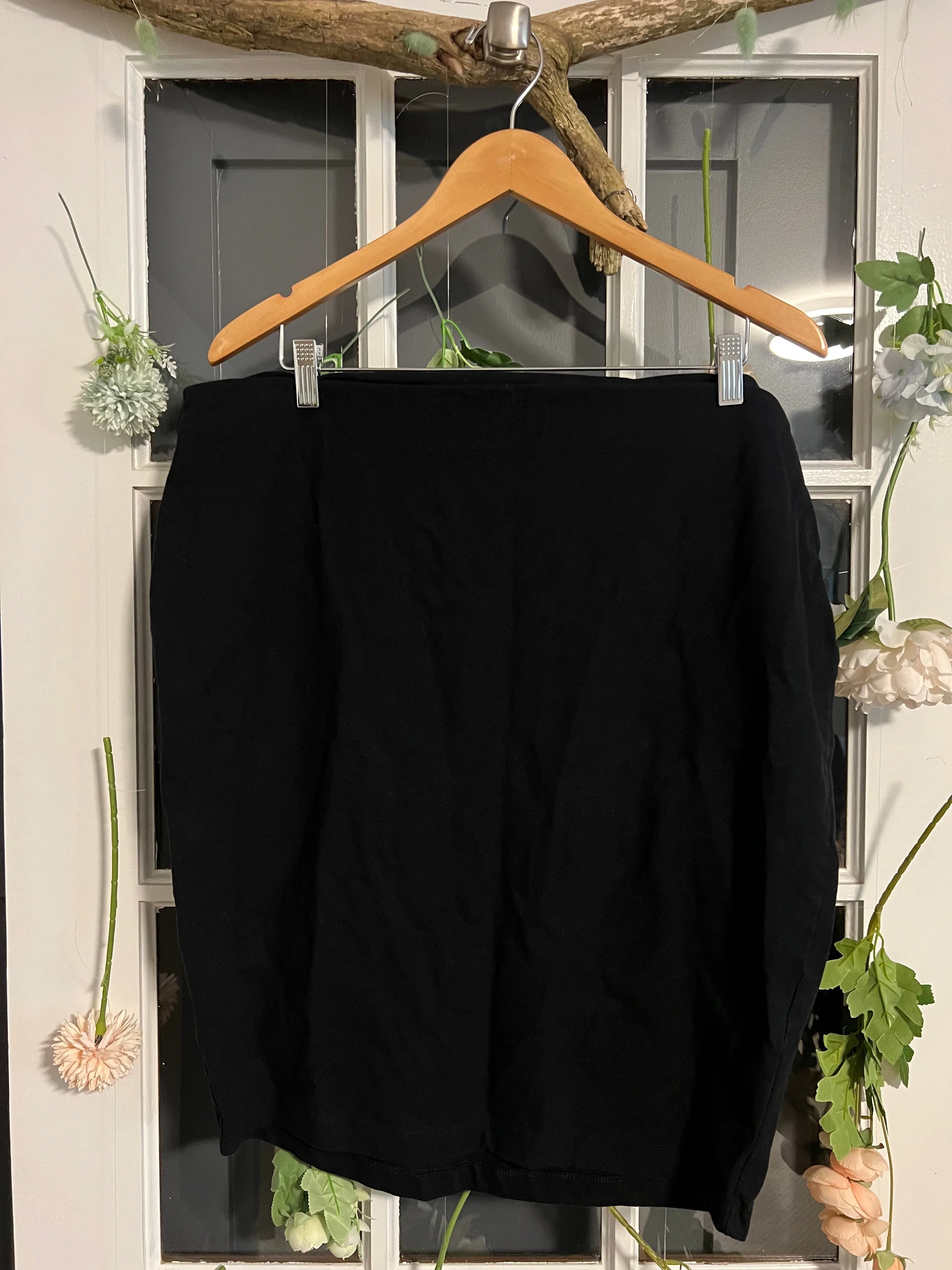 Black Cotton Skirt 2X