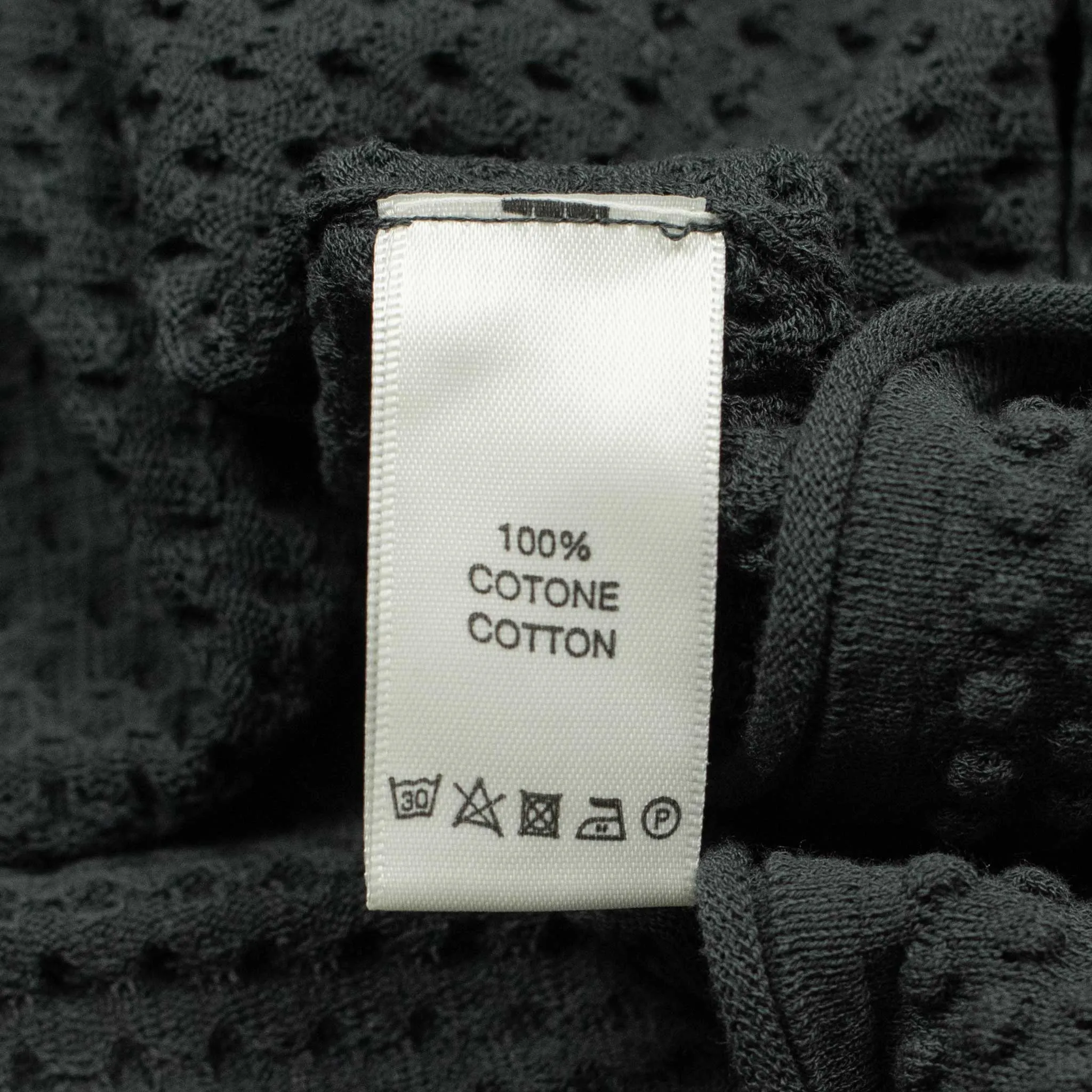 Bubble-knit short sleeve cotton polo shirt, grey