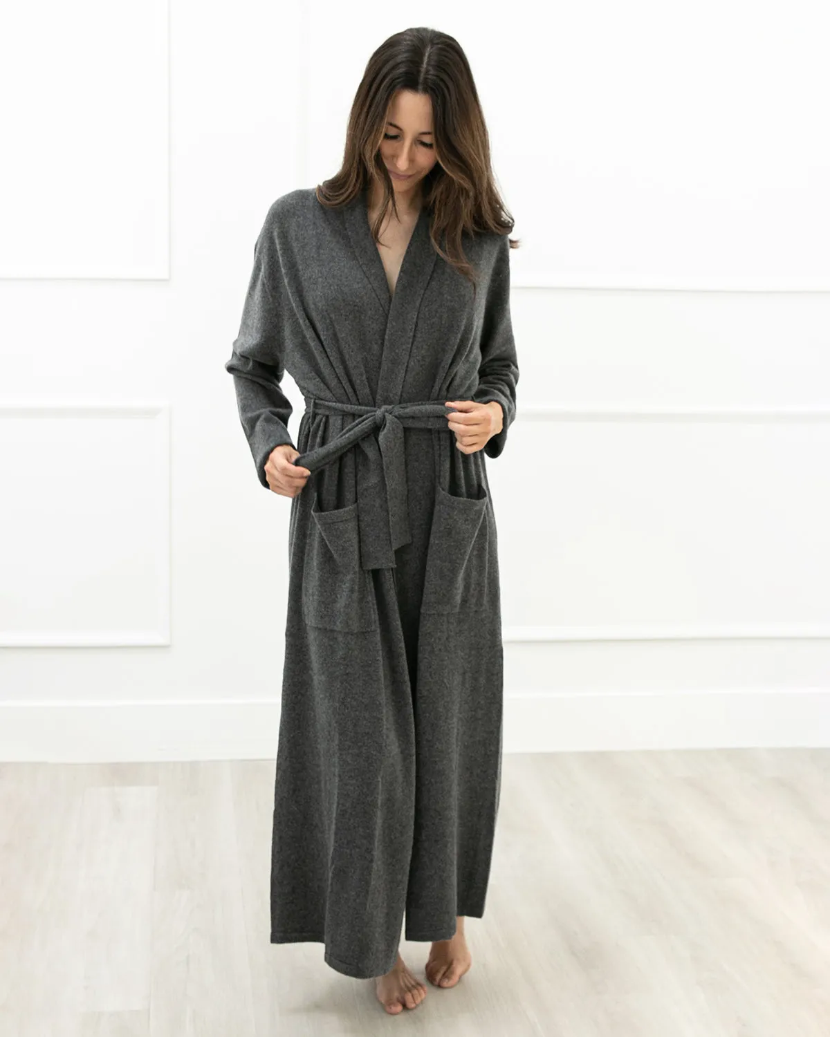 Cashmere Robe Charcoal