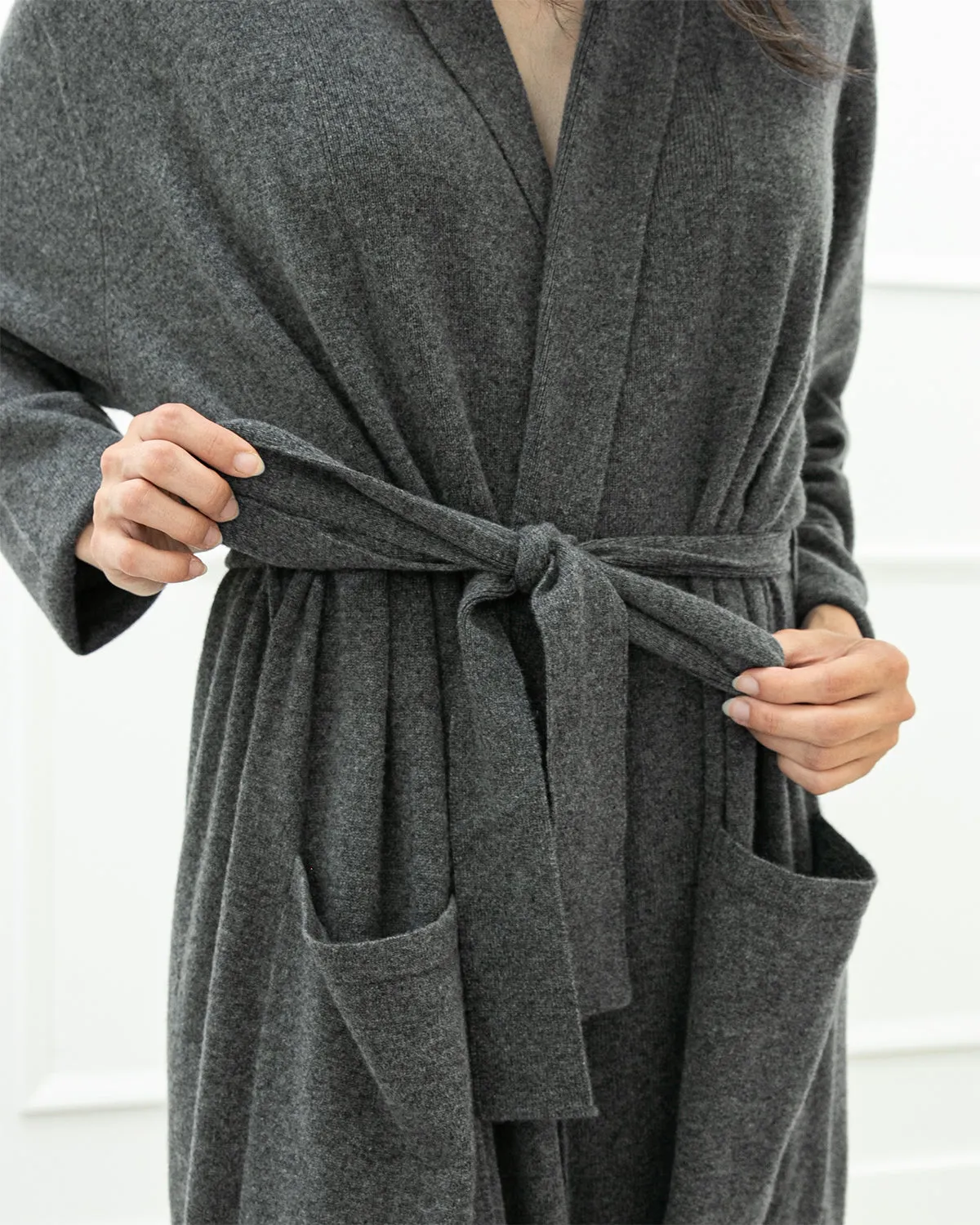 Cashmere Robe Charcoal