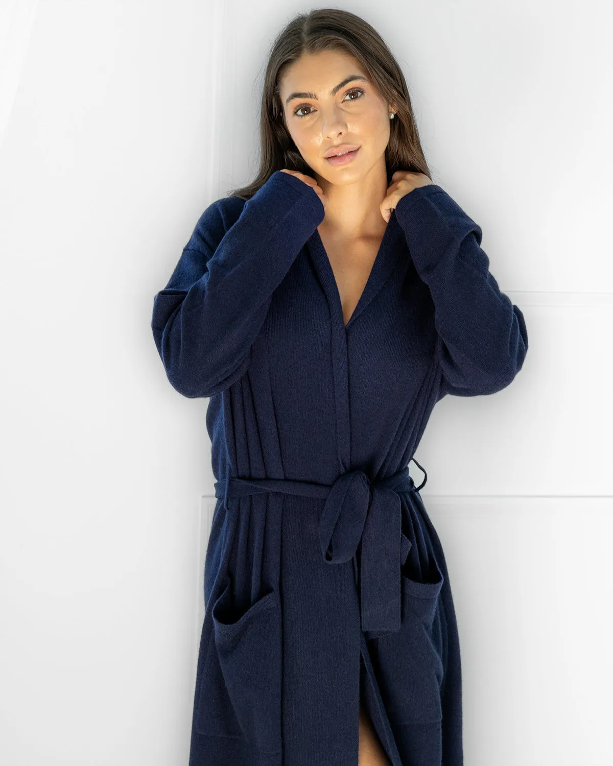 Cashmere Robe Navy
