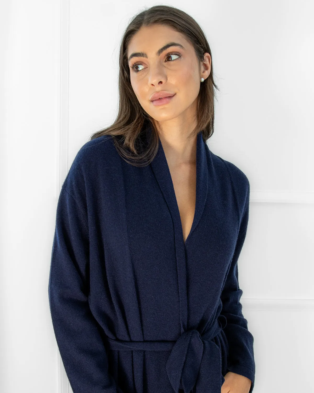 Cashmere Robe Navy