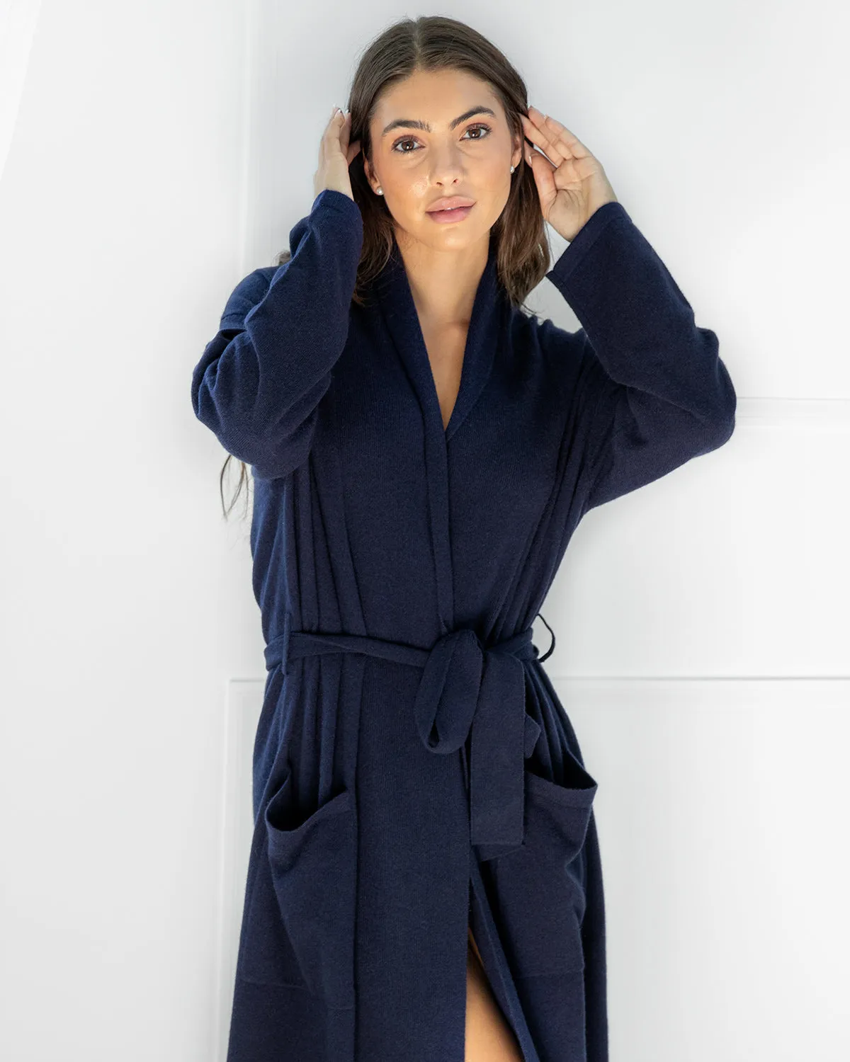 Cashmere Robe Navy
