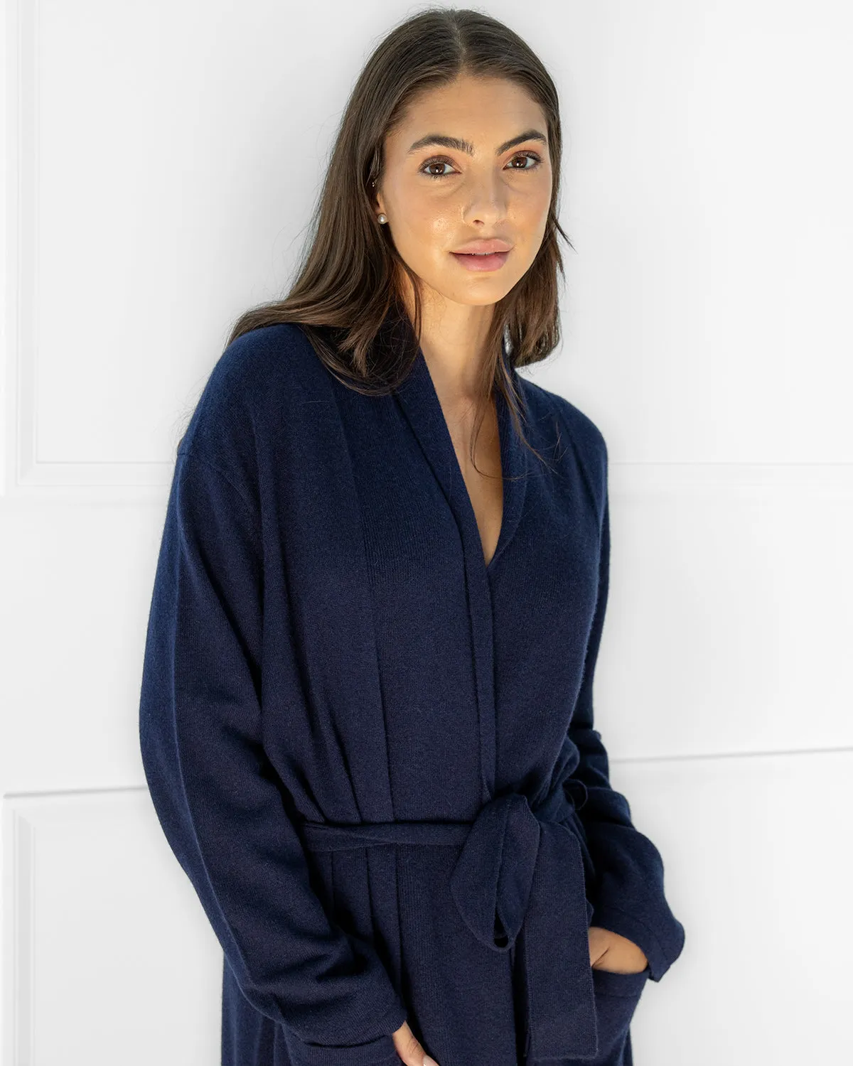 Cashmere Robe Navy