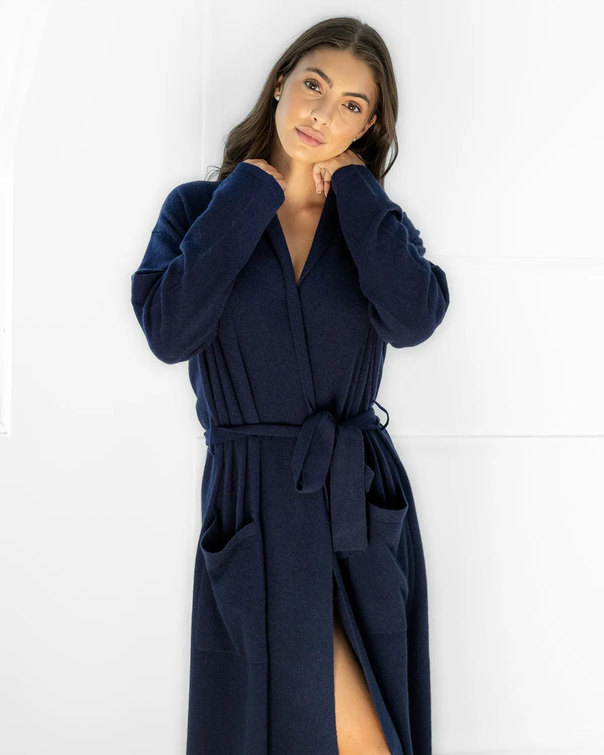 Cashmere Robe Navy