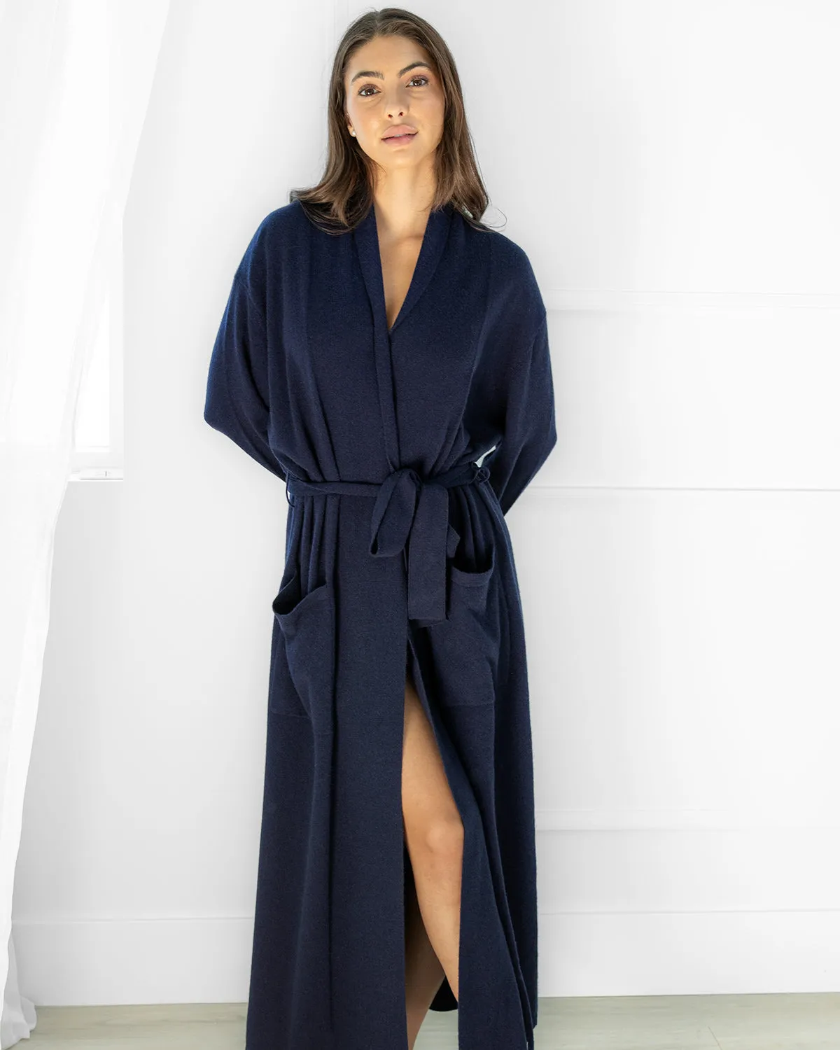 Cashmere Robe Navy