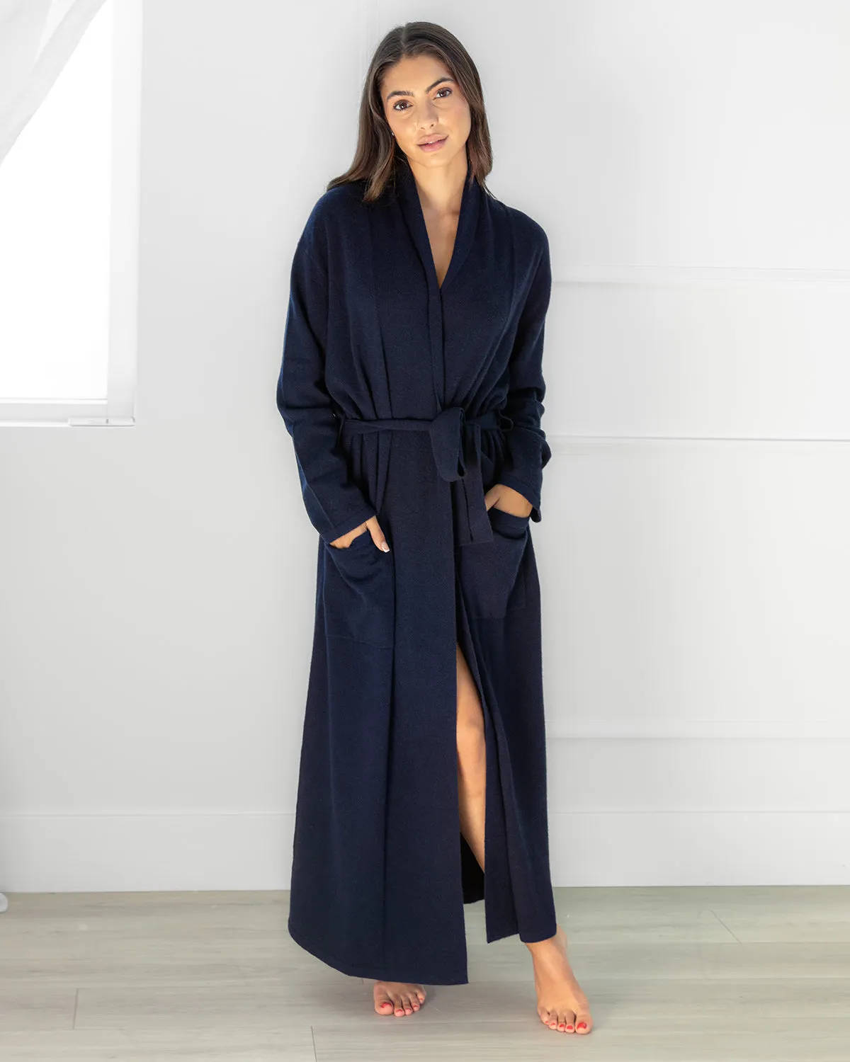 Cashmere Robe Navy