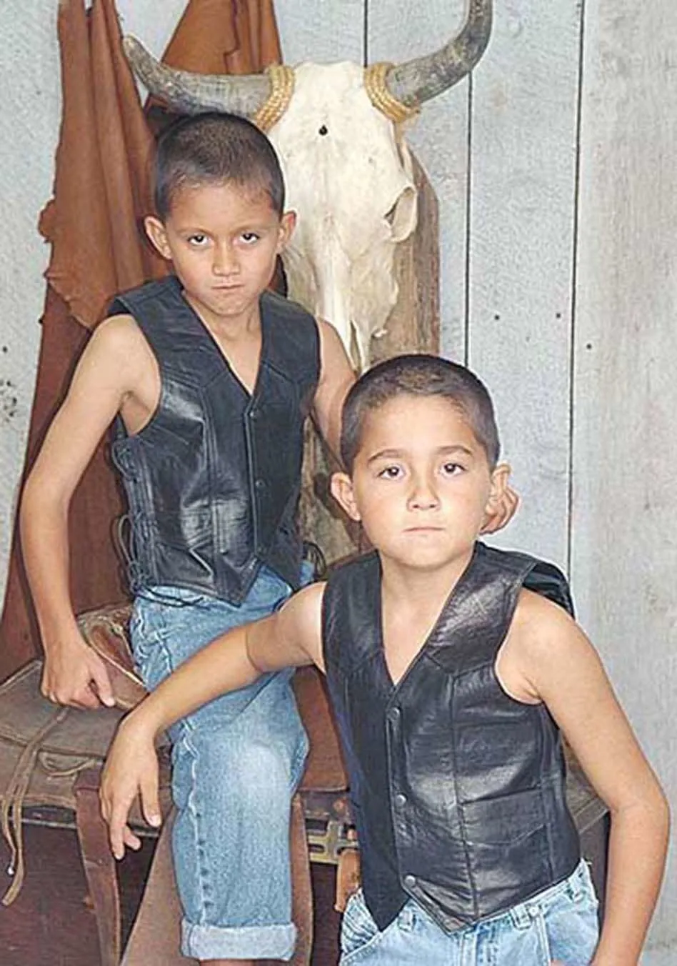 Childrens Side Lace Leather Vest #KV473LK ()