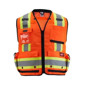 Class 2 Surveyor's High Visibility Orange Safety Vest - 4XL/5XL