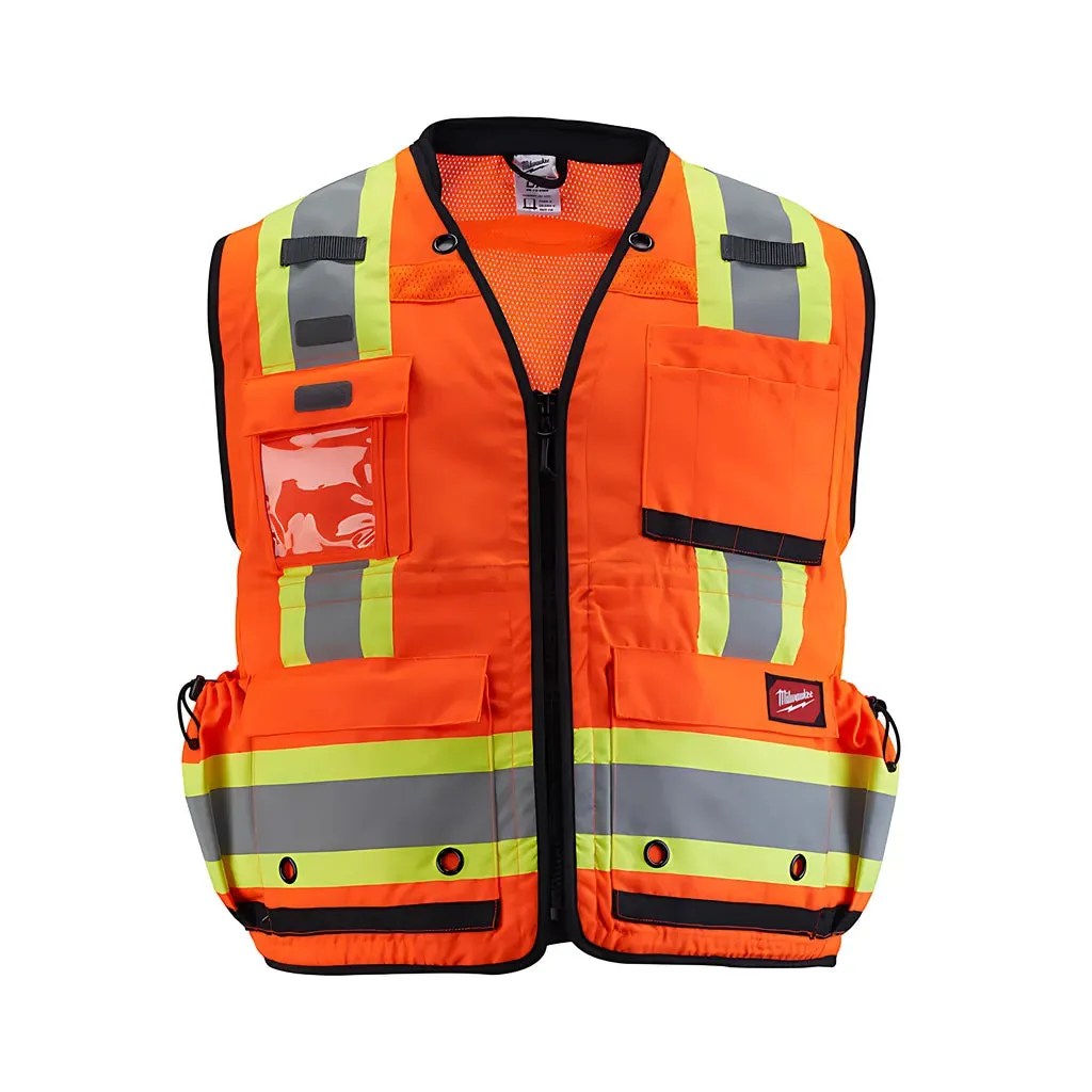 Class 2 Surveyor's High Visibility Orange Safety Vest - 4XL/5XL