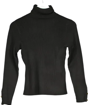 Cupshe Black Knitted Turtleneck Cardigan UK S