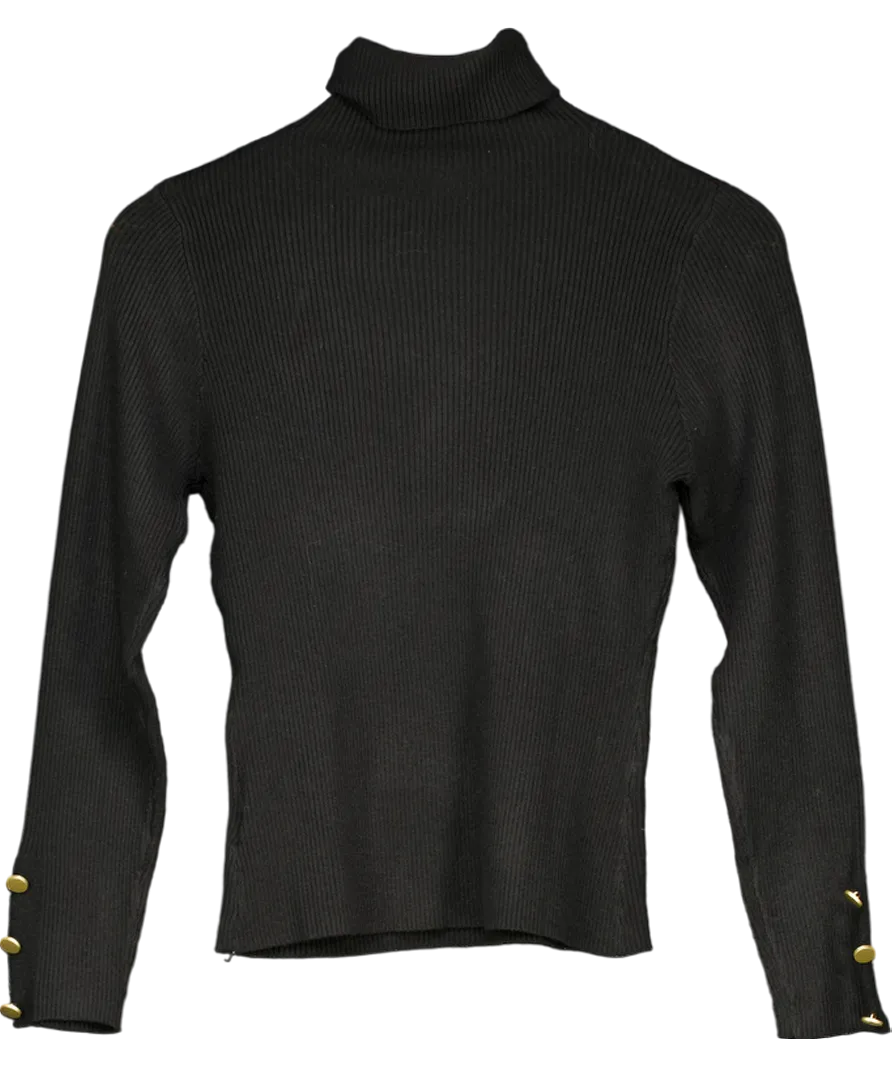 Cupshe Black Knitted Turtleneck Cardigan UK S