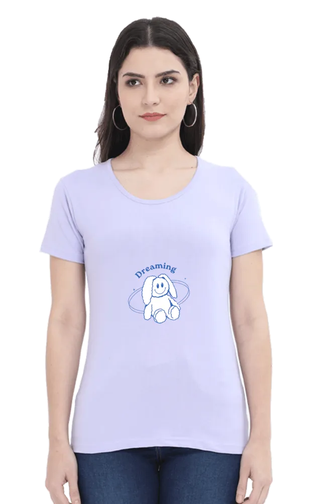Dreaming Women's Round Neck Half Sleeve T-Shirt – Comfortable & Stylish Casual Tee