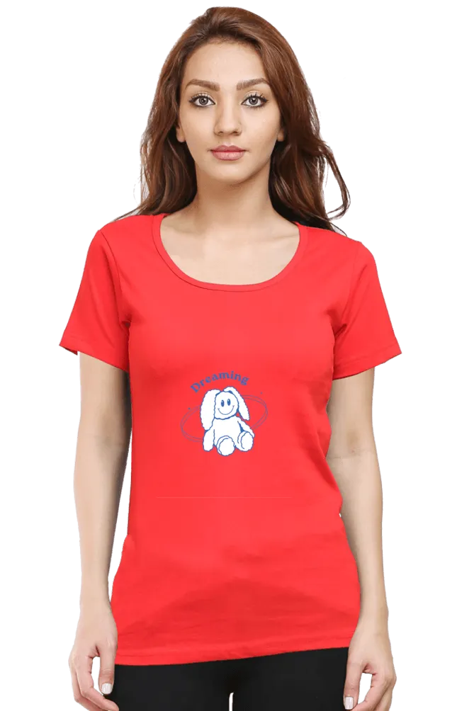 Dreaming Women's Round Neck Half Sleeve T-Shirt – Comfortable & Stylish Casual Tee
