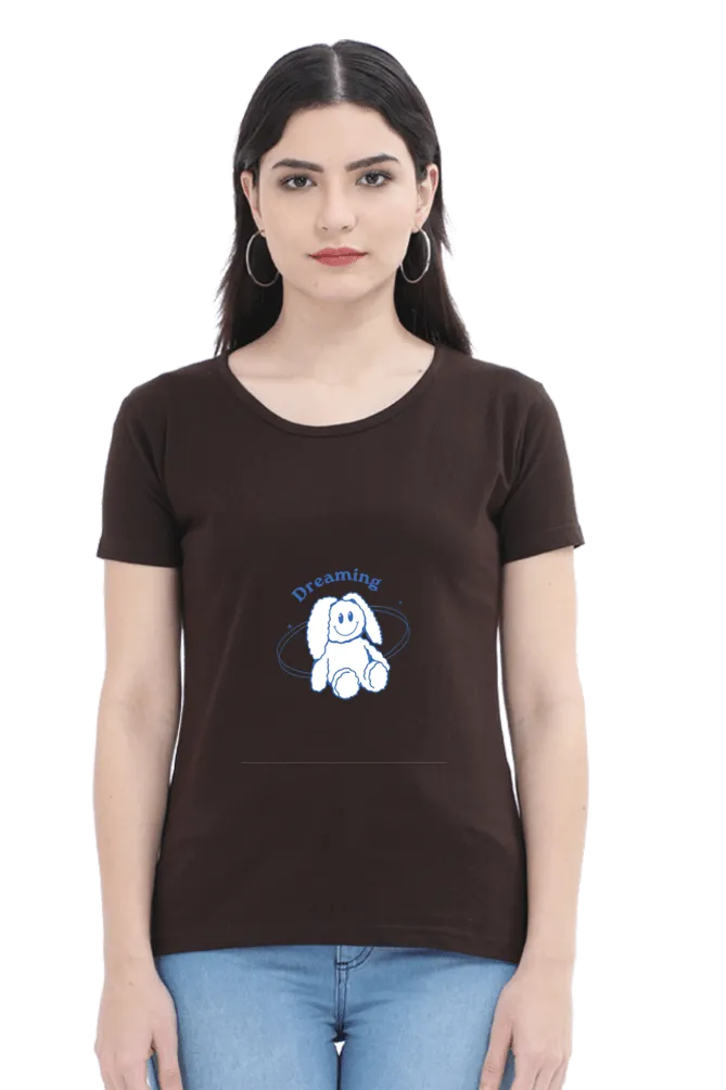 Dreaming Women's Round Neck Half Sleeve T-Shirt – Comfortable & Stylish Casual Tee