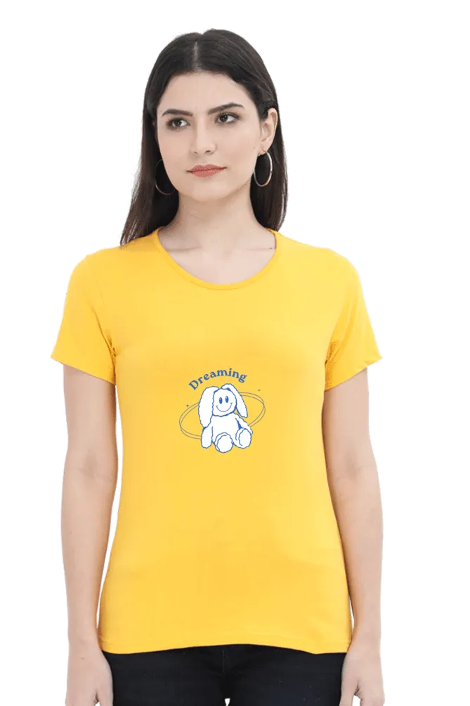 Dreaming Women's Round Neck Half Sleeve T-Shirt – Comfortable & Stylish Casual Tee