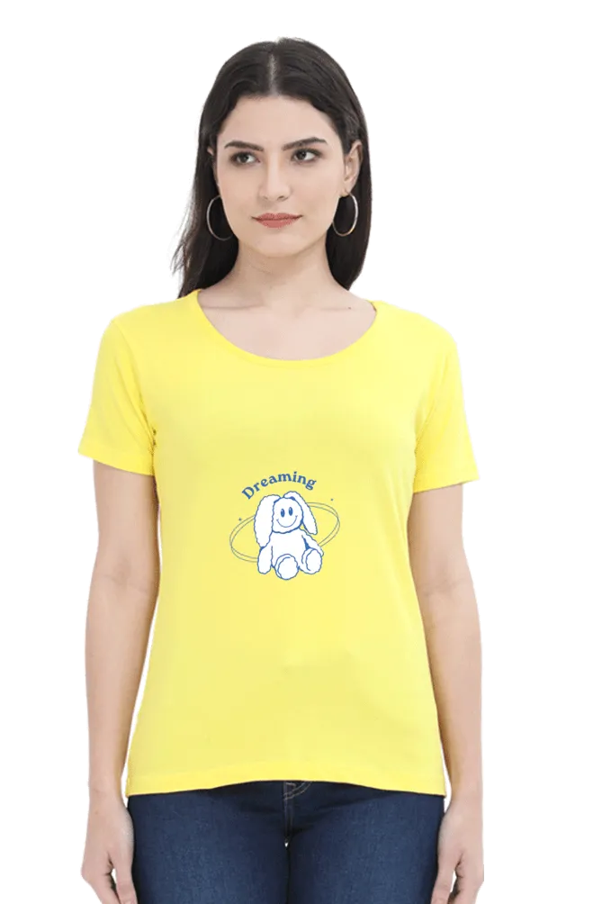 Dreaming Women's Round Neck Half Sleeve T-Shirt – Comfortable & Stylish Casual Tee