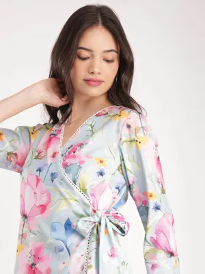 Floral Wrap Top - Multicolour