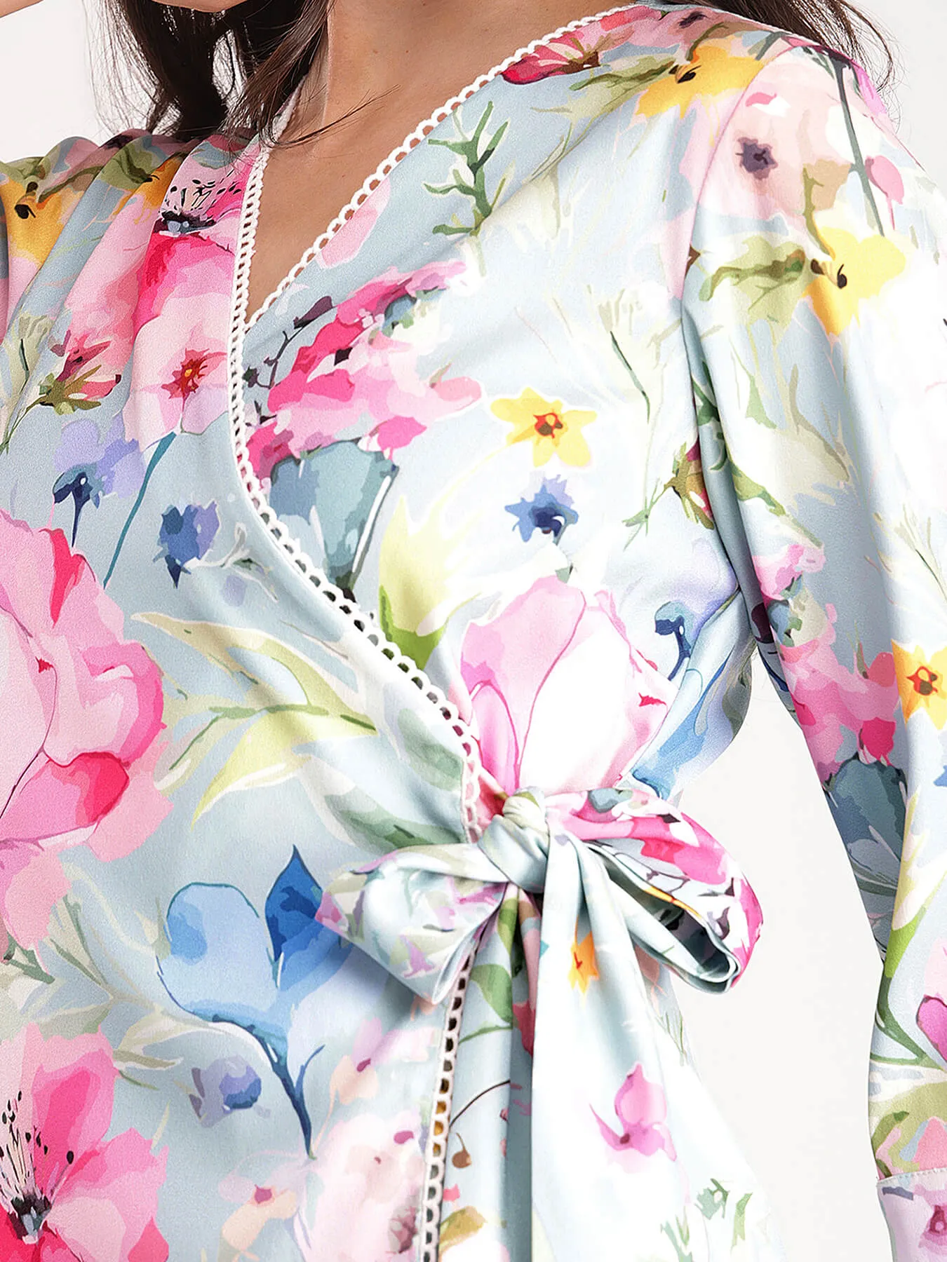 Floral Wrap Top - Multicolour