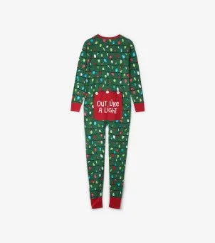 Green Northern Lights Adult Unionsuit - Little Blue House By: Hatley