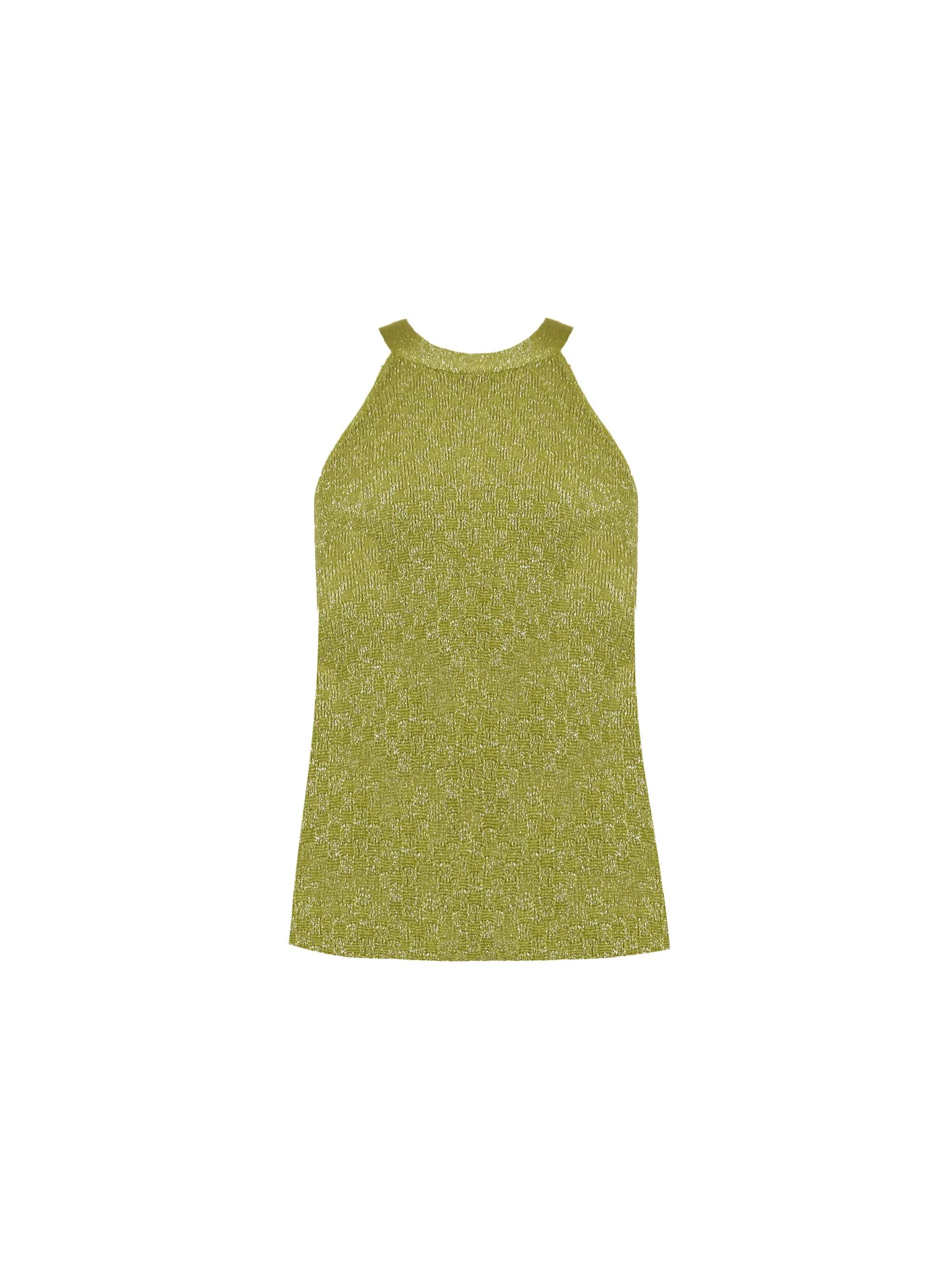 Green Sheer Lurex Knit Swing Top