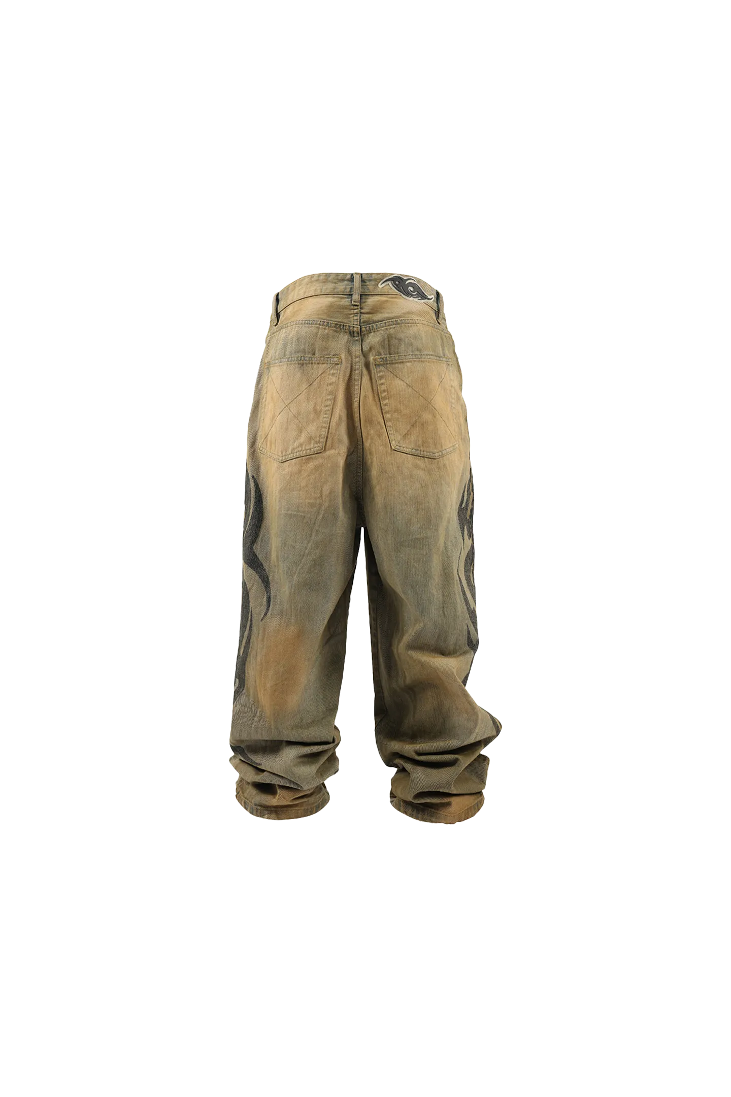 Heavy Washed Yellow Mud Dyed Bamboo Baggy Pants
