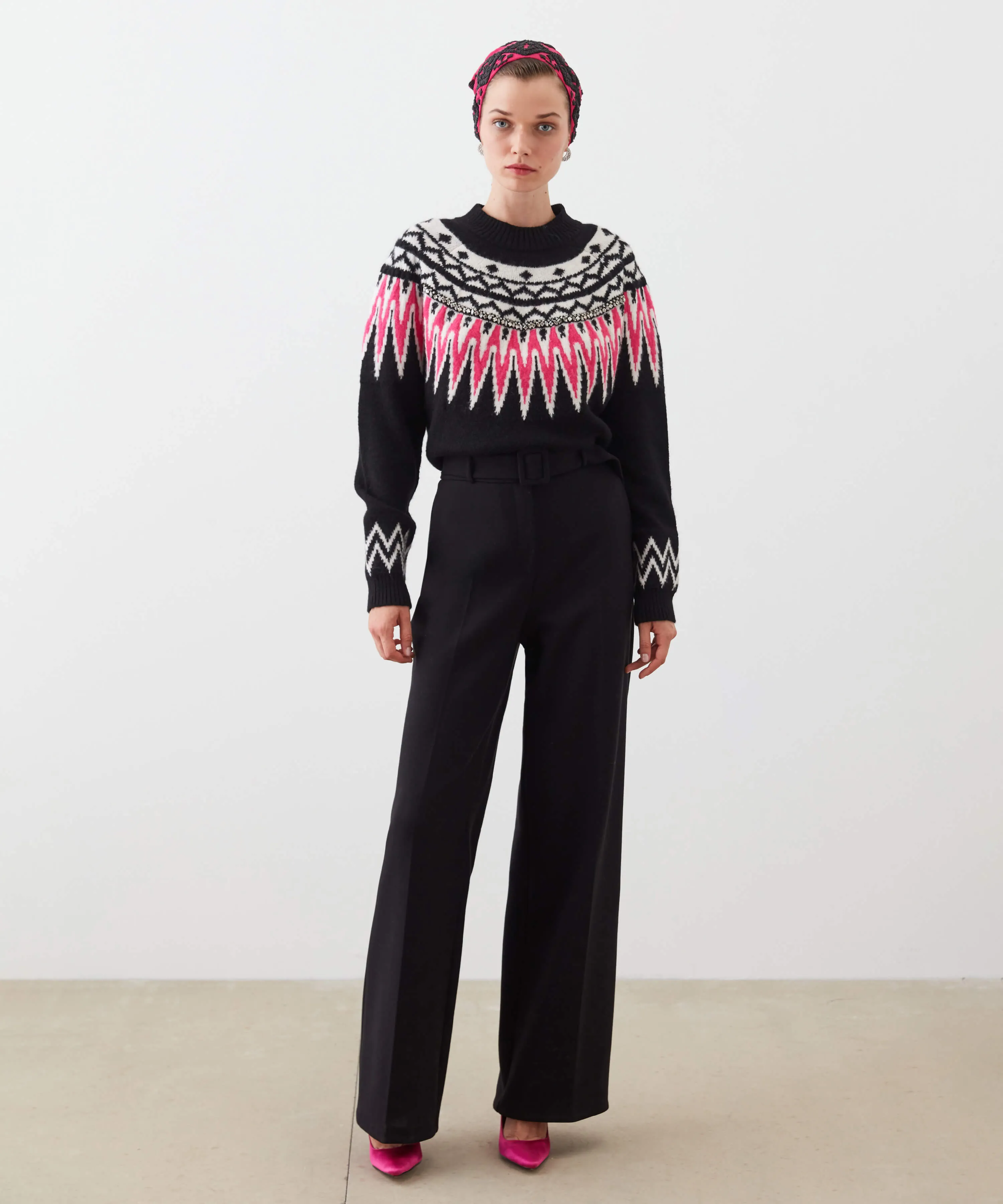 Ipekyol Belted Palazzo Trouser Black