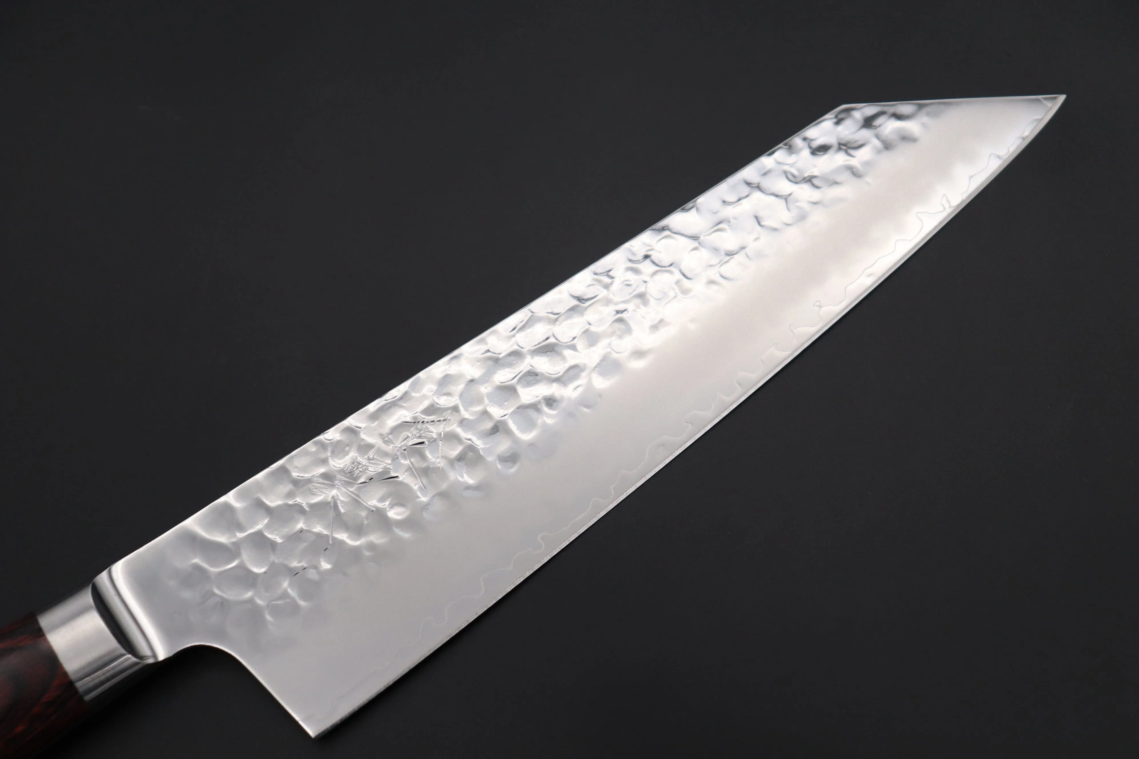 JCK Natures 金雲 Golden Clouds Series GC-2 AUS10 Tsuchime Hammered Bunka (Kiritsuke) 190mm (7.4 inch, Golden-brown Color of the Mahogany Pakka wood Handle)