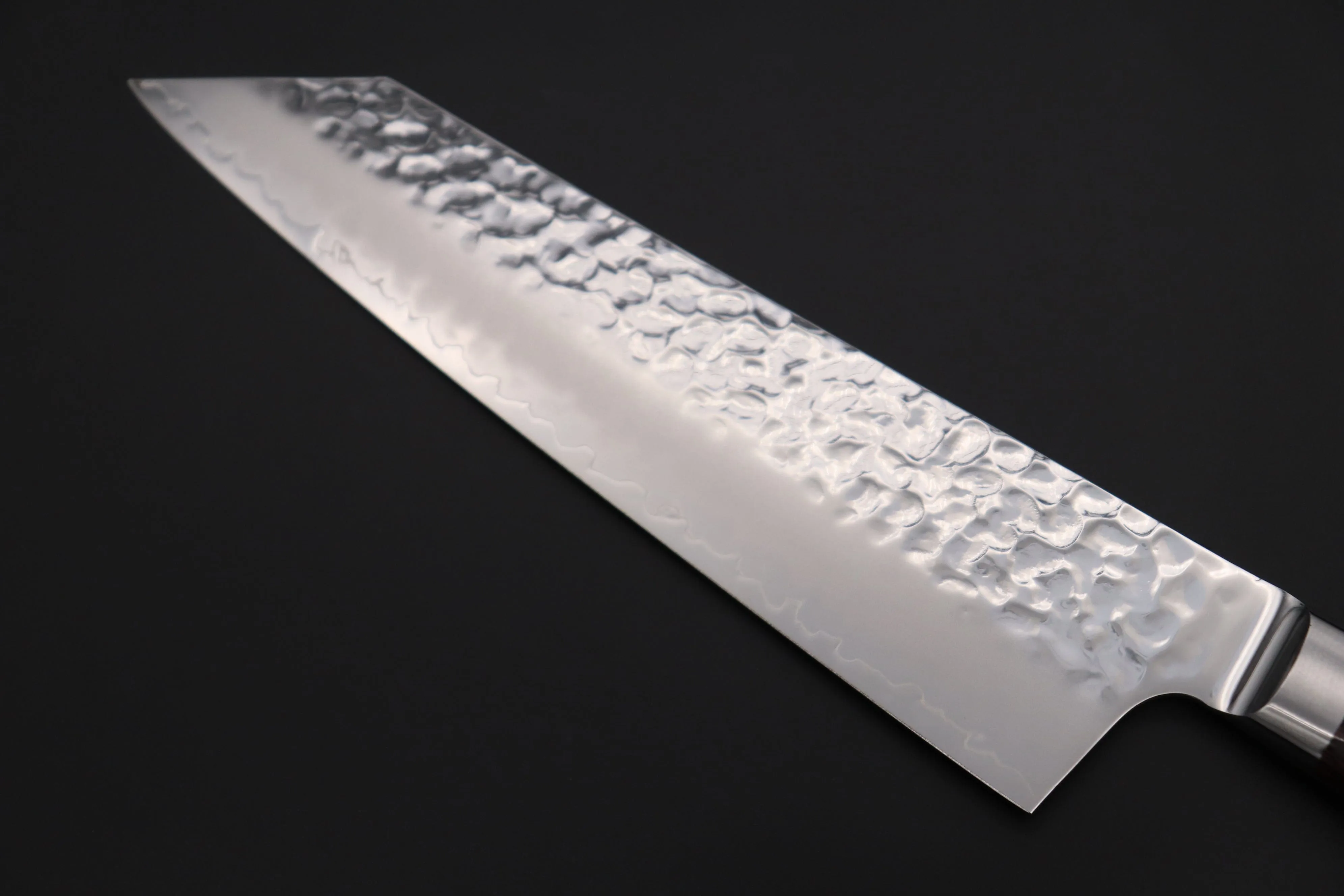 JCK Natures 金雲 Golden Clouds Series GC-2 AUS10 Tsuchime Hammered Bunka (Kiritsuke) 190mm (7.4 inch, Golden-brown Color of the Mahogany Pakka wood Handle)
