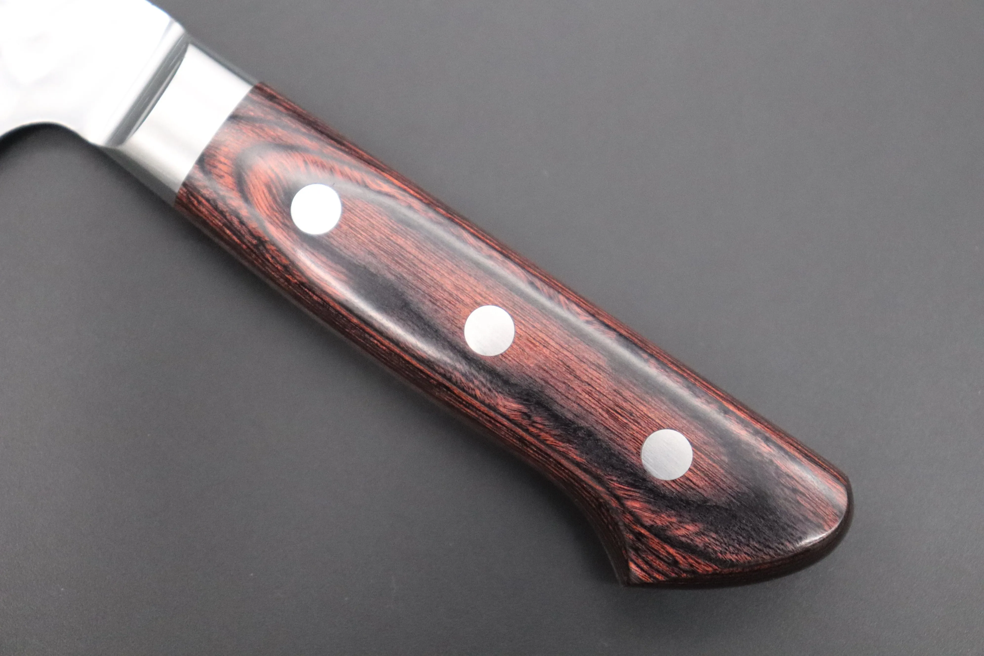 JCK Natures 金雲 Golden Clouds Series GC-2 AUS10 Tsuchime Hammered Bunka (Kiritsuke) 190mm (7.4 inch, Golden-brown Color of the Mahogany Pakka wood Handle)