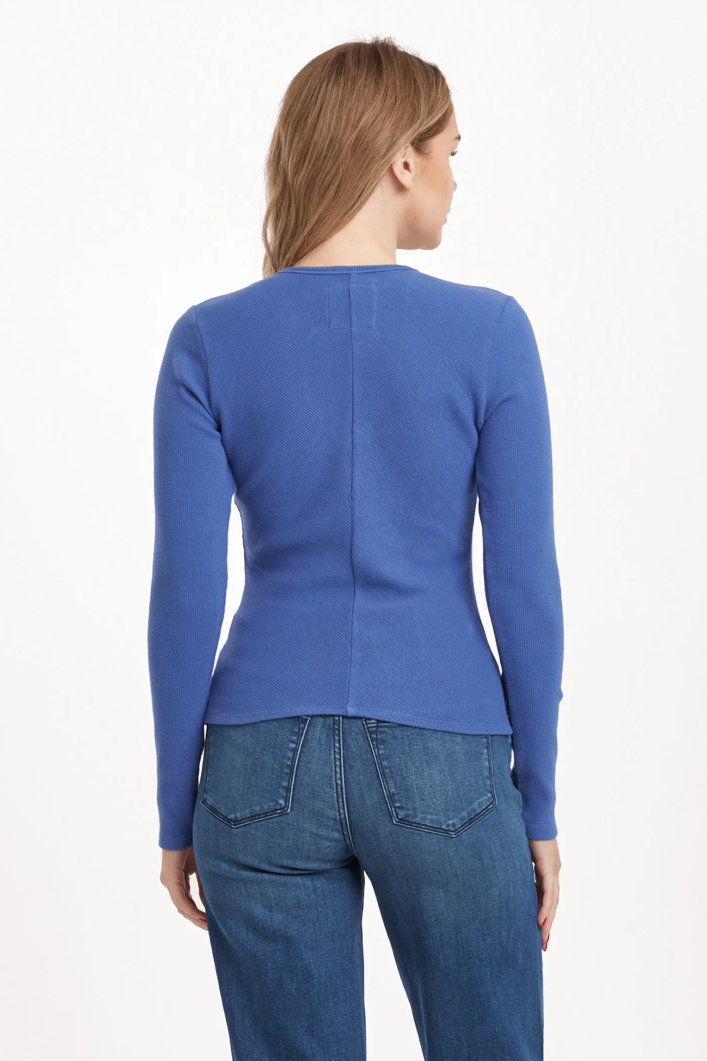 MARLOWE V-NECK TOP BLUE LOLITE