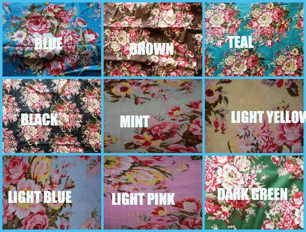 Mismatched Rosy Red Posy Patterned Bridesmaids Robes in Jewel Tones