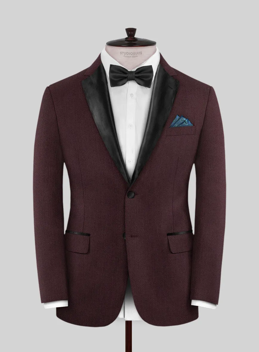 Napolean Stretch Wine Wool Tuxedo Suit