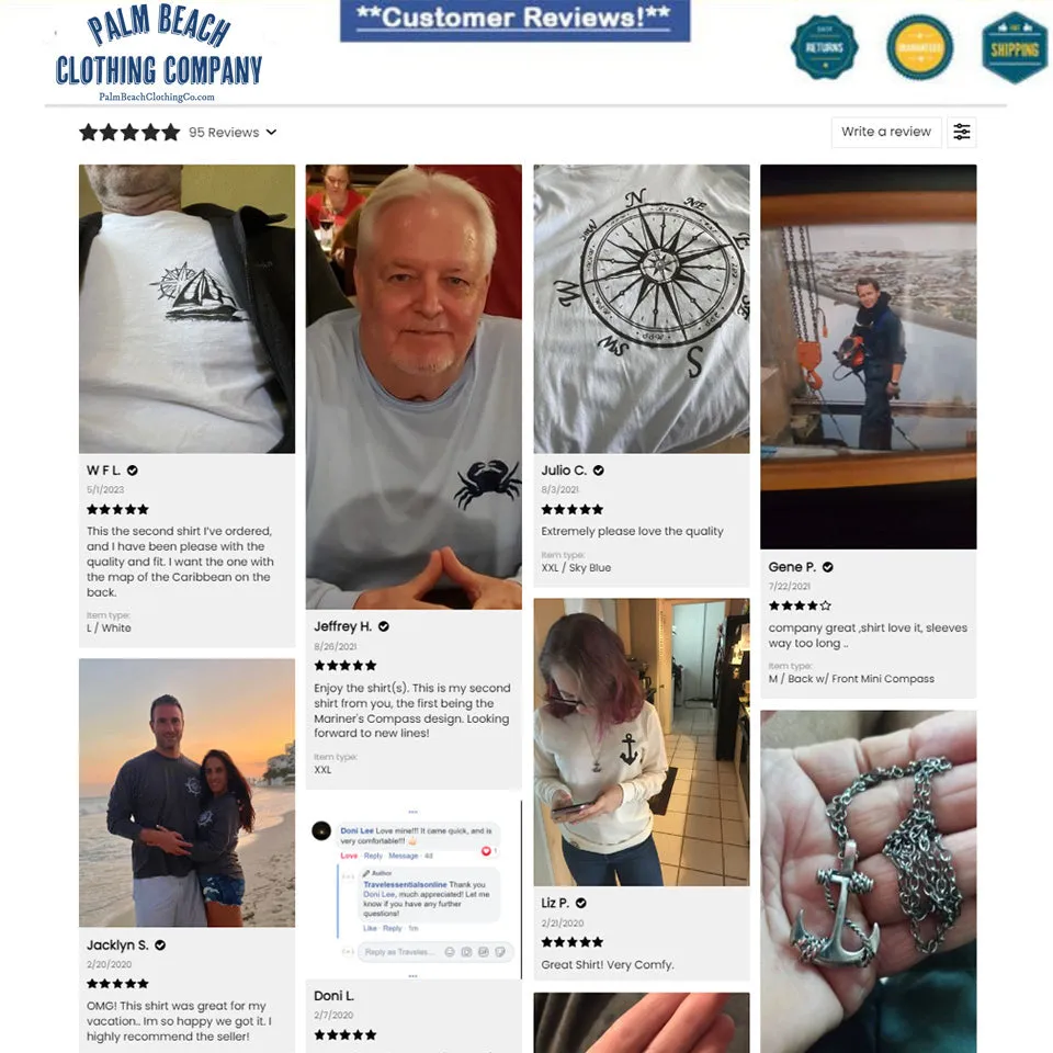 Nautical Sailing Long Sleeve Light Shirt (w/ Free Necklace)