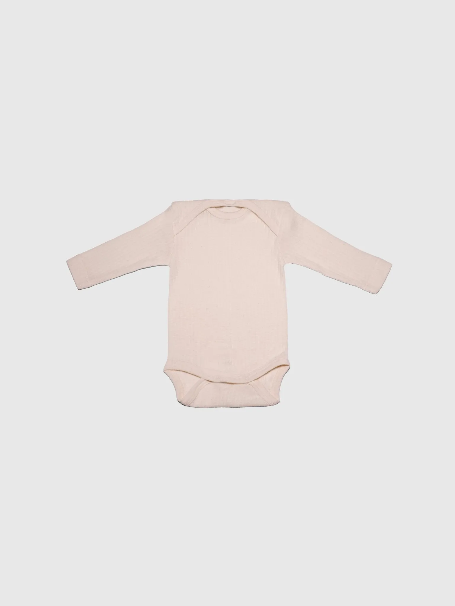 organic cotton, merino wool and silk long-sleeved onesie in natural - baby/toddler
